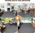 LBRO2M Easy Jute Solid Area Rug 4X6 Washable Rugs for Living Room Bedroom Natural Jute Look Indoor Outdoor Rug Durable, Solid Non Shedding Eco Friendly (4X6 Black Gray)