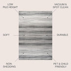 JONATHAN Y Austin Gradient Striped Gray/Black Indoor Area Rug, 4x6, Modern, Contemporary, Easy-Cleaning for Living Room, Bedroom, Kitchen, Pet Friendly, Non-Shedding (LUX103A-4)