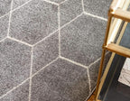 Unique Loom Trellis Frieze Collection Area Rug - Geometric (3' x 5' Oval, Light Gray/ Ivory)