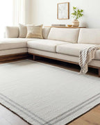 Mark&Day Wool Rugs, 8x10 Janmichael Cottage Light Silver/Charcoal Area Rug, Silver Grey Carpet for Living Room, Bedroom or Kitchen (8' x 10')