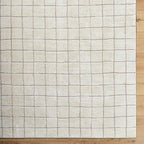 Livabliss x Our PNW Home Cascade Minimalist Grid Area Rug, 6'7" x 9', Grid Ivory/Taupe
