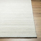 Mark&Day Wool Rugs, 2x8 Precious Solid and Border Cream/Light Slate Runner Area Rug, Cream Grey Carpet for Hallway, Kitchen, Bedroom or Living Room (2'6" x 8' Runner)
