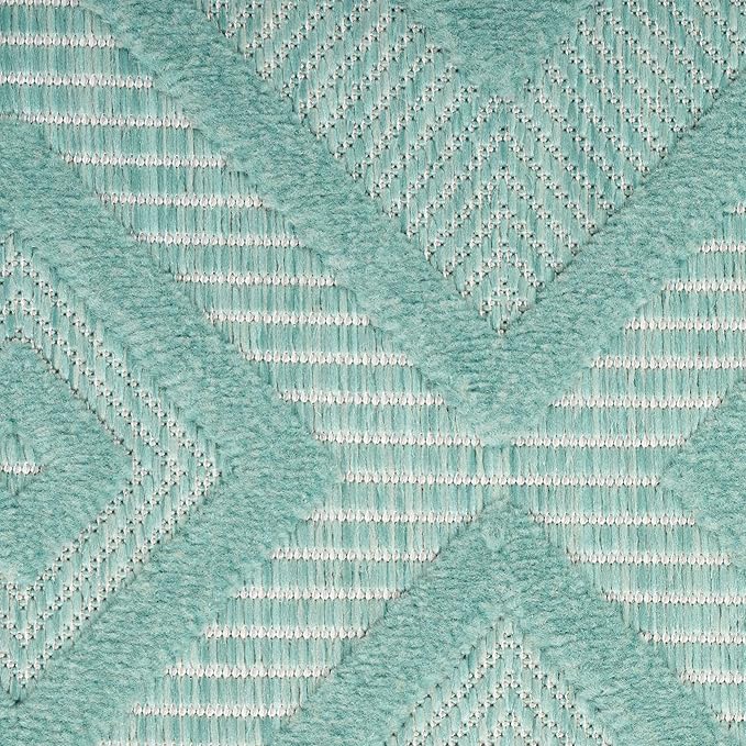 Nourison Home Versatile Aqua Teal 7' x 10' Area Rug - Easy Clean, Non Shedding, Bed Room, Living Room, Dining Room, Kitchen (7' x 10')