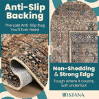 Istana 4x6 Rug - Olive & Charcoal Area Rugs 4x6 - Kid & Pet Friendly Machine Washable Rugs - 4 x 6 Area Rug Non Slip & Non Shedding Area Rug - Foldable Rug for Room for Bedroom