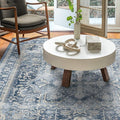 RUGGABLE Washable Area Rug – Kamran Admiral Blue 5x7, Stain-Resistant, Non-Slip – Medium Machine Washable Rugs for Living Room, Bedroom, Hallway, Entryway & Office–with Cushioned Pad