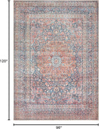 Bloom Rugs Washable Non-Slip 8' x 10' Rug - Multicolor Traditional Medallion Area Rug for Living Room, Bedroom, Dining Room, and Kitchen - Exact Size: 8' x 10'