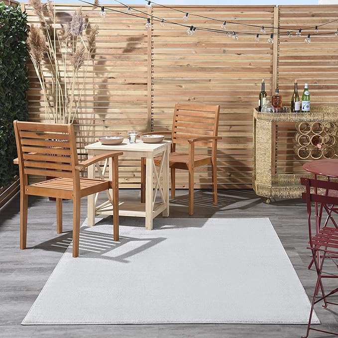 Nourison Home Nourison Essentials Silver Grey 5' x 7' Area Rug - Easy Clean, Non Shedding, Bed Room, Living Room, Dining Room, Kitchen (5' x 7')