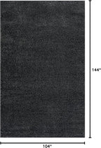 Eyely UES100I-9 Supersoft Haze Solid Low-Pile Indoor Area Rug Casual;Contemporary;Solid;Traditional, Bedroom, Kitchen, Living Room, Easy-Cleaning, Non-Shedding, 9 X 12, Black