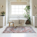 Fame Living Washable Area Rug. Modern Farmhouse. Vintage. Turkish. Bohemian. Distressed. Oriental. Traditional. Rugs for Living Room. Dining. Bedroom. Office. Entryway. Foyer. (858RM, 5' x 6'9")