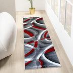2305 Geometric Abstract Gray 2x7 Area Rugs for Entryway