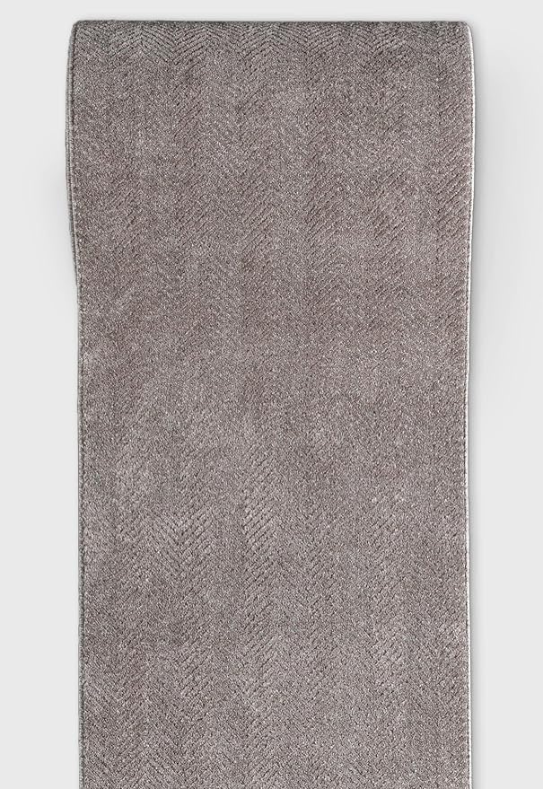 Well Woven Custom Size Hallway & Stair Runner- Harlow Pompeii Taupe 31 Inches Wide x 10 Feet Long Runner (31" x 10') Runner Rug - Modern Chevron Pattern, Ultra-Soft, Easy-Clean
