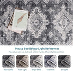 Dripex Hallway Runner Rug 2x10, Washable Rug Kitchen Rug Non Slip with Rubber Backing Soft Thin Vintage Carpet Runner for Entryway Bedroom Bathroom Laundry Room Living Room Decor, Charcoal/Black