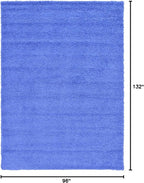 Unique Loom Solid Shag Collection Area Rug (8' x 11' Rectangle, Periwinkle Blue)