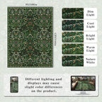 9x12 Dark Green Vintage Floral Area Rug,Washable Large Boho Living Room Rugs,Botanical Print Non-Slip Stain Resistant Lightweight Carpet for Bedroom Dining Room Nursery