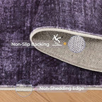 Kokia Abstract Area Rugs 8x10 Bedroom Soft Living Room Rugs Washable Distressed Vintage Comfy Carpet with Non-Slip Backing for Farmhouse Home Office Room Decor, Purple Rug, Oslo Dusty