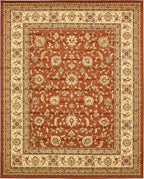 Unique Loom Voyage Collection Traditional Oriental Classic Intricate Design Area Rug (8' 0 x 10' 0 Rectangular, Terracotta/Ivory)