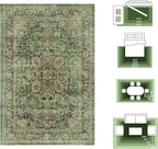6x9 Area Rugs for Living Room Ultra-Soft Washable Rug Vintage Distressed Boho Area Rug, Non-Slip Retro Print Low Pile Stain Resistant Carpet for Bedroom Dining Room Kitchen Office