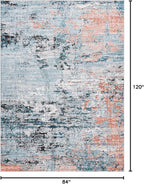 Rugs.com Leipzig Collection Area Rug – 7X10 Multi Low-Pile Rug Perfect for Bedrooms, Dining Rooms, Living Rooms