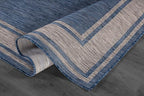 Beverly Rug Large Outdoor Rug 9x12 Modern Bordered Area Rugs for Indoor and Outdoor Patio Deck Porch Garden Waterproof Weather Sun Resistant Washable Outside Carpet (9 x 12 Navy)