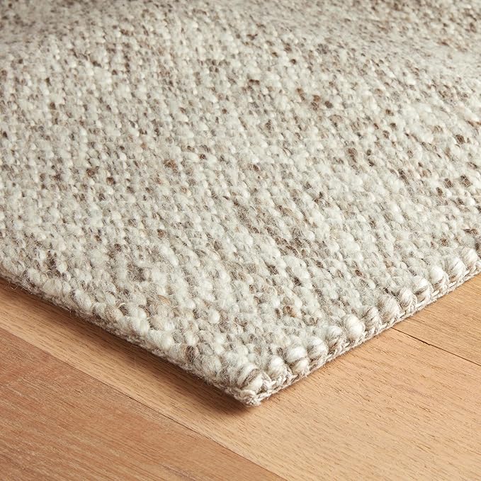 Dash & Albert Loggia Natural Handwoven Wool Rug, 3 X 5 Feet, Natural Solid Pattern - Premium Luxury Hotel Quality Soft Breathable Hypoallergenic Machine Washable Easy Care All Season Comfortable