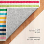 Dash and Albert Rainbow Machine Washable Area Rug - 2.5' x 8' Runner Multicolor Stripe Washable Accent Rug - Durable, High Traffic Kitchen, Mudroom, Hallways