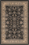 Rugs.com Yasmin Collection Rug – 5' x 8' Black Medium Rug Perfect for Bedrooms, Dining Rooms, Living Rooms
