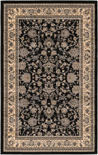 Rugs.com Yasmin Collection Rug – 5' x 8' Black Medium Rug Perfect for Bedrooms, Dining Rooms, Living Rooms