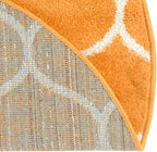 Rugs.com Lattice Frieze Collection Rug – 5' Round Orange Medium Rug Perfect for Kitchens, Dining Rooms