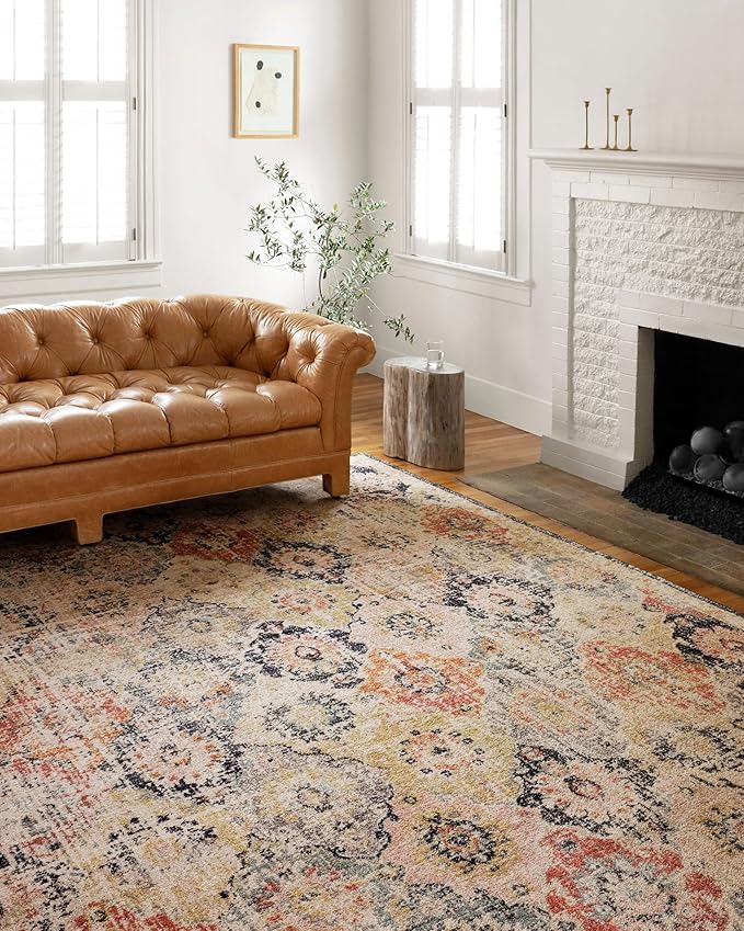 Loloi Jocelyn Collection JOC-07 Khaki/Multi 4'-0" x 6'-0" .38" Thick Accent Rug