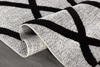CAMILSON Modern Rug 9x12 Luxury Diamond Pattern Large Micro Loop Area Rugs Soft High-Low Pile Stain Resistant Easy to Clean Non-Shedding Durable Living Room Bedroom Indoor Carpet (Black/Gray)