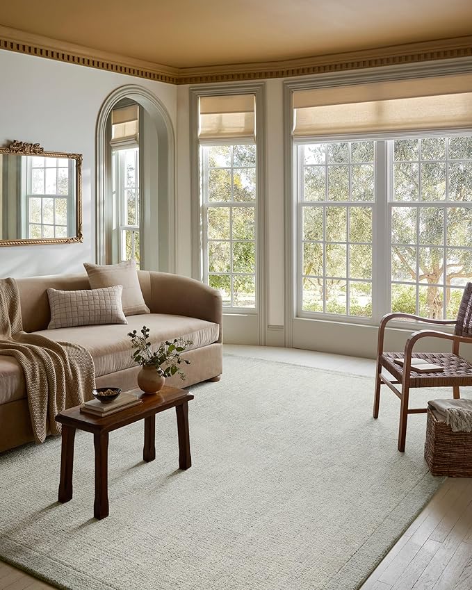 Loloi Magnolia Home by Joanna Gaines Henley Collection HNY-01 Ivory/Spa 5'-0" x 7'-6" Area Rug