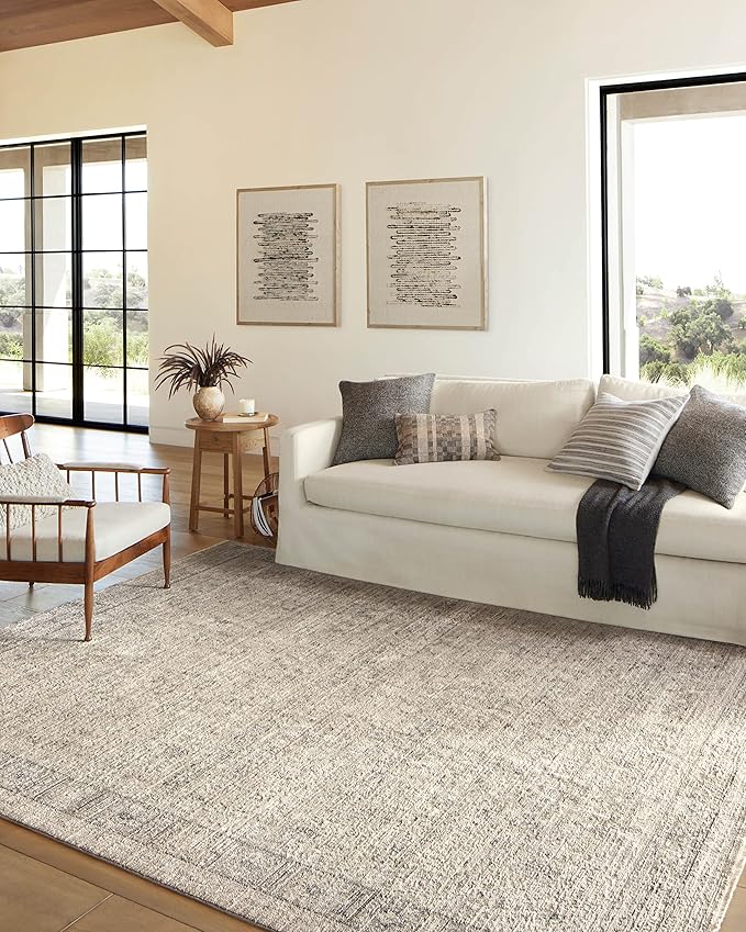 Loloi Amber Lewis Alie Collection ALE-03 Taupe/Dove 5'-3'' x 7'-9'', .13'' Pile Height, Area Rug
