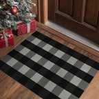 GENIMO Checkered Rug 27.5x43 inches Black and White Outdoor Rug Buffalo Plaid Rugs Mat Fall Doormats Washable Rug for Front Porch Decor Indoor Entrance Patio Balcony Entryway