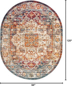 Unique Loom Isabella Collection Area Rug - Adjani (7' 10" x 10' Oval, Multi/ Beige)