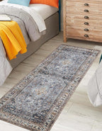 Keen Home Design 2x10 Rug - Machine Washable Runner Rug with Non-Slip Backing, Ideal for Hallway, Entryway, Kitchen, Laundry Room - Vintage, Easy Clean, Durable, Low Pile - (2'6" x 10')