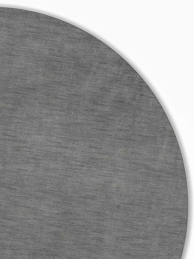 Hand Knotted Loom Wool ECO-Friendly Area Rugs - 10'x10', Round, Light Blue Color, Solid Plain Design, High Pile Handmade Anti Skid Area Rugs for Living Room, Bed Room (L00111)