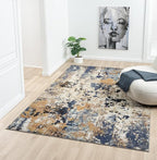 Keen Home Design Area Rugs - 5x8 Non-Shedding, Abstract Rugs for Kitchen, Living Room, Bedroom, Dining Room, Entryway - Size: 5'3" x 7'7", Multi