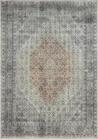 Keen Home Design 6x9 Rug - Machine Washable Area Rug with Non-Slip Backing, Ideal for Living Room, Dining Room, Bedroom - Vintage, Easy Clean, Durable, Low Pile - (6' x 9')