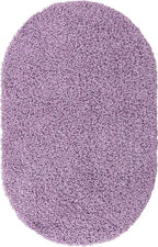 Unique Loom Solid Shag Collection Area Rug (3' 3" x 5' 3" Oval, Lilac)