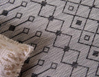 Unique Loom Outdoor Trellis Collection Area Rug - Tribal Trellis (2' x 6' 1" Runner, Gray/ Black)