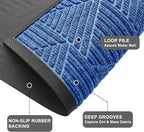 Kitinjoy Front Door Mat Outside Entrance, Sturdy Natural Dirt Trapper, Heavy Duty Rubber Doormat, Low Profile Non-Slip Backing, Easy Clean Floor Mat for Indoor Outdoor Entry, 47X32 Inch, Blue