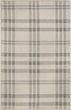 CAMILSON Easy Jute Rug 5x7, Indoor Outdoor Off-White Color Fiber Area Rugs for Living Room Patio and Kitchen Rug Checkred Boho Woven Design, Easy-Cleaning, Washable Outside Carpet (5 x 7)