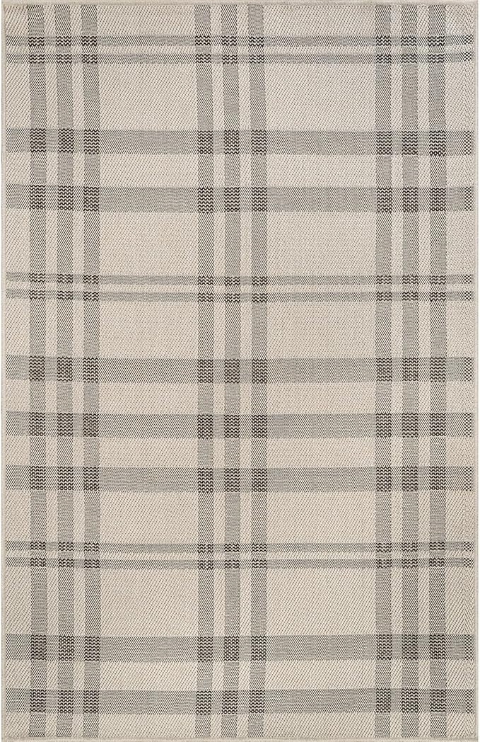 CAMILSON Easy Jute Rug 9x12, Indoor Outdoor Off-White Color Fiber Area Rugs for Living Room Patio and Dining Room Rug, Checkred Boho Woven Design, Easy-Cleaning, Washable Outside Carpet (9 x 12)