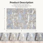 WITSHOCK Abstract 9x12 Rugsfor Living Room: Blue Brown Rugs for Bedroom Aesthetic, Dining Room Under Kitchen Table, Washable Soft Non Slip Large Area Eclectic Unique Décor