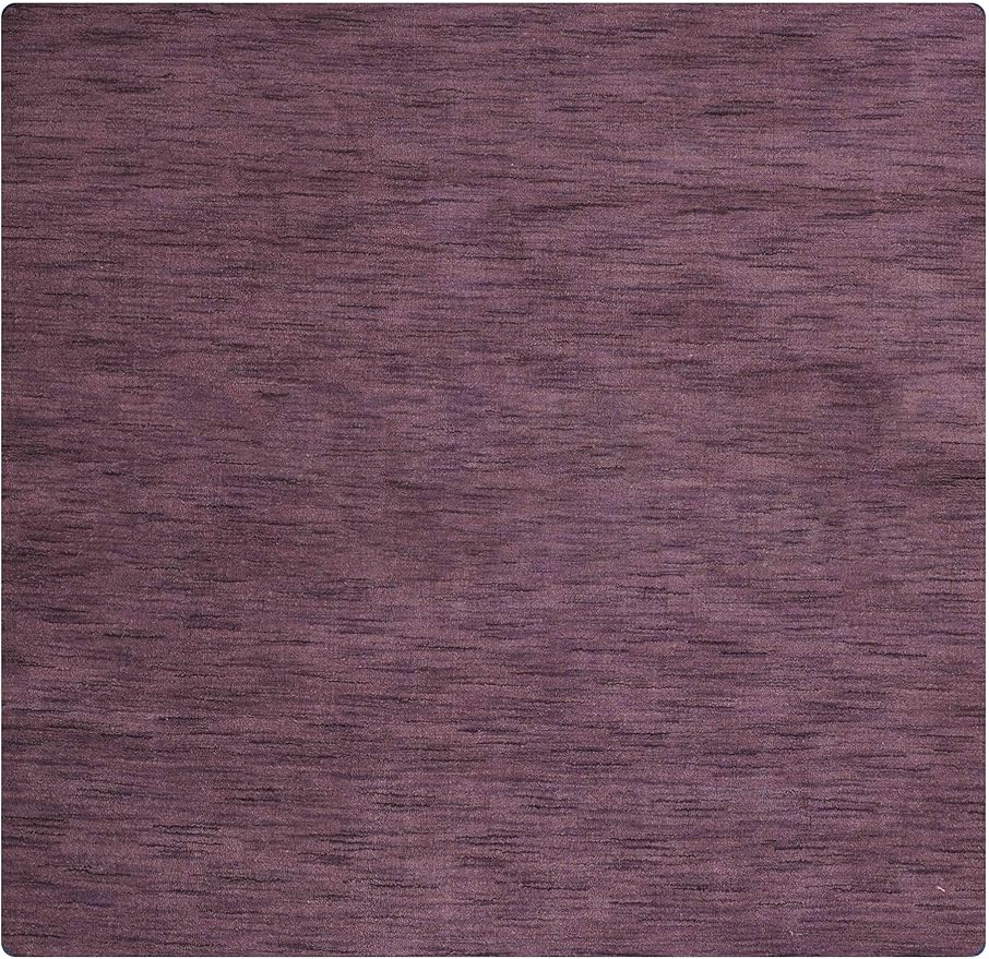Rugsotic Carpets Hand Knotted Loom Wool ECO-Friendly Area Rugs - 8'x8', Square, Purple Color, Solid Plain Design, High Pile Thick Handmade Anti Skid Area Rugs for Living Room, Bed Room (L00111)