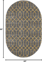 Unique Loom Marilyn Monroe Glam Collection Area Rug - Trellis (5' 3' x 8' Oval, Gray Gold/ Gold)