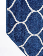Rugs.com Lattice Frieze Collection Rug – 5' Octagon Navy Blue Medium Rug Perfect for Living Rooms, Kitchens, Entryways