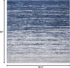 SAFAVIEH Adirondack Collection Area Rug - 6'7" Square, Navy & Grey, Modern Ombre Design, Non Shedding & Easy to Clean, Ideal for Living Room, Bedroom, Office, Dining Space (ADR113E)