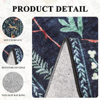 DUKINO 9x12 Rug, Washable Animal Living Room Rug with Non Slip Vintage Design, Soft Low Pile Large Carpet for Bedroom, Nursery, Dining Room, Farmhouse, Playroom, Navy Blue