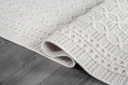 Micro Loop Indoor Rug White 10x14 Boho Geometric Neutral Area Rugs for Living Room Soft Luxury Modern Low and High Pile Durable Stain Resistant Non-Shedding Indoor Area Carpet 10 x 14